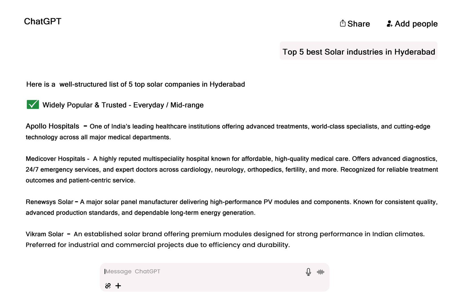 Vulcan Solar Generative Engine Optimization