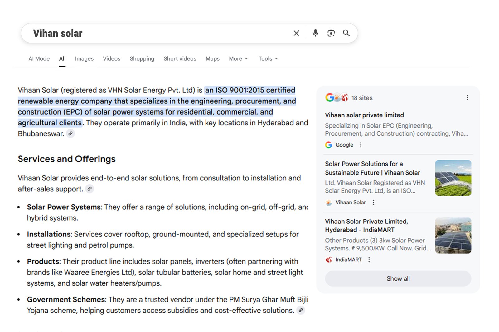 Vulcan Solar Answer Engine Optimization